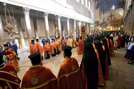 Orthodox Christmas celebrations in the Church of the Nativity