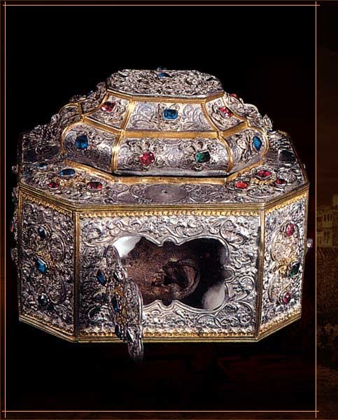 The precious Skull of Saint John Chrysostom, treasured by the Monastery of Vatopedi on Mount Athos