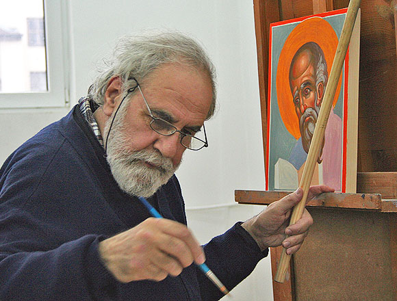 Fr.Stamatis Skliris at work